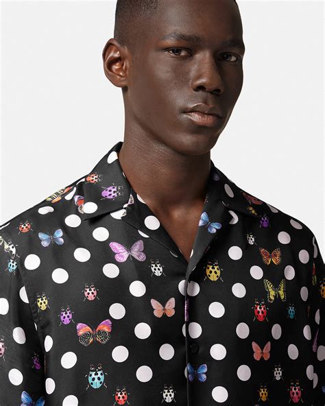 versace butterflies silk shirt|VERSACE Butterflies silk.